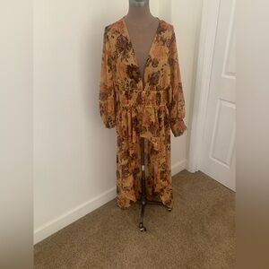 Live 4 Truth Brand Floral V-Neck Hi Low Maxi Dress